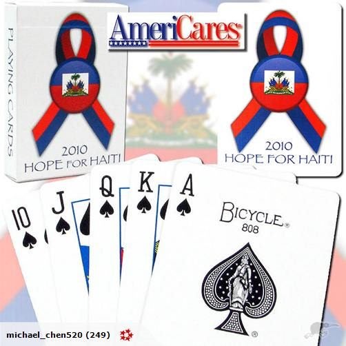 1 new deck Bicycle HOPE FOR HAITI playing cards Carousel 1
