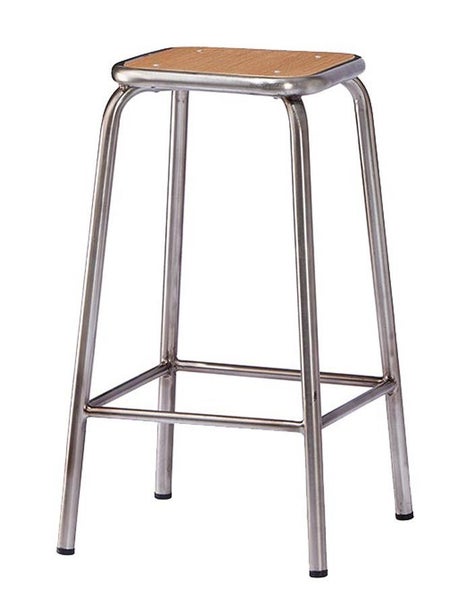 École Bistro Barstool 65cm - Gunmetal/Natural Top Carousel 1