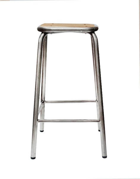 École Bistro Barstool 65cm - Gunmetal/Natural Top Carousel 2