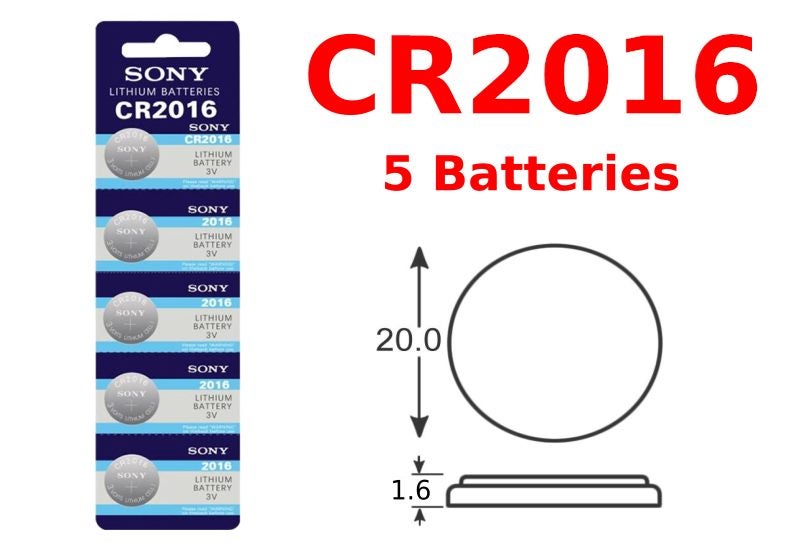 CR2016 Battery - 5 Batteries Carousel 1