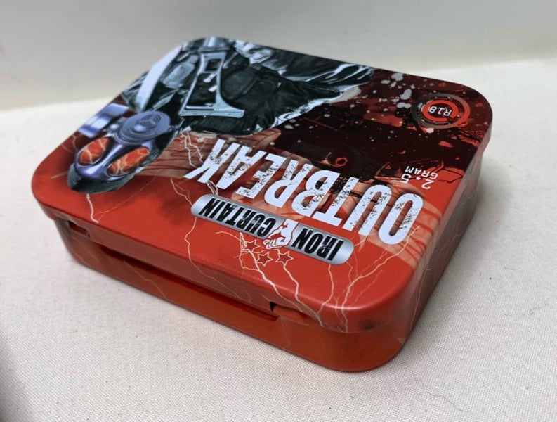 Legal High Tin " OUTBREAK " Synthetic Cannabis Tin - EMPTY Carousel 4