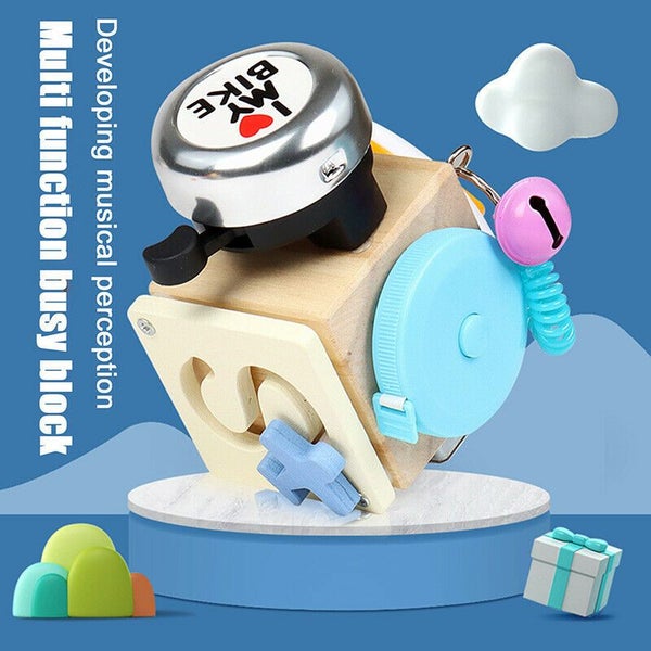 Busy Cube Montessori Toy Educational Wooden Activity Cube Style MUSIC AWARENESS Carousel 7