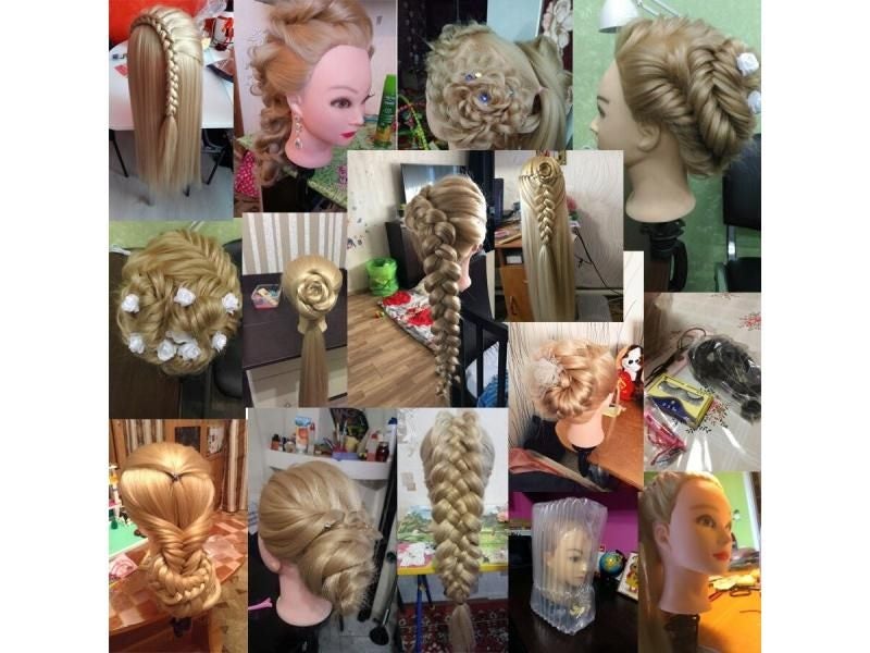 Hairdressing Training Head 80 Cm Synthetic Mannequin Head For Female Hairstyles Carousel 1