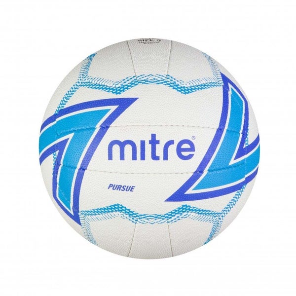 Mitre Pursue Netball Ball F18P Size 5 Match Quality Grip Training Sport WHT Game Carousel 1