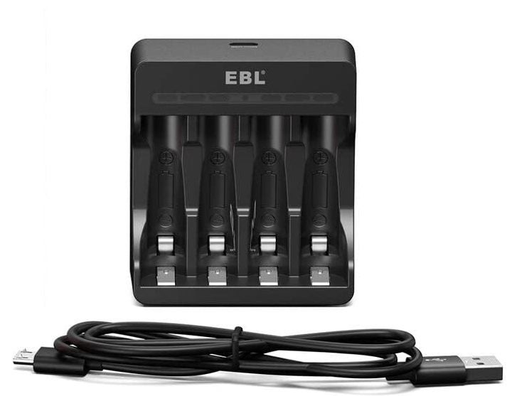 EBL 4-Bay AA AAA Charger for AA AAA Rechargeable Batteries629366677340171123
