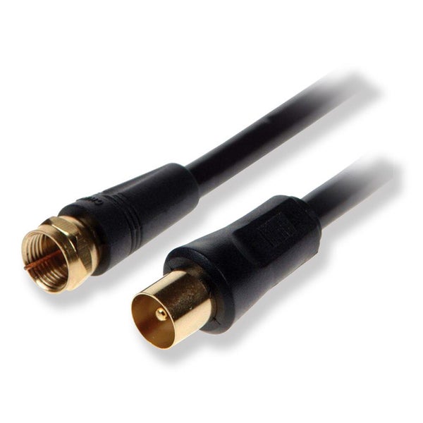 Sansai 1.5m Male RF to F-Plug TV Antenna Coaxial Flylead Cable Connector Cord BK Carousel 1