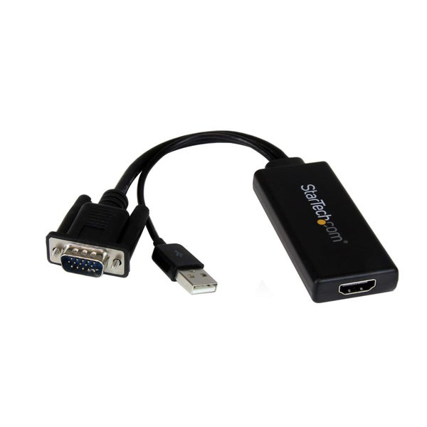 Star Tech VGA To HDMI Adapter w USB Audio & Power 1080p For Desktop Monitor BLK Carousel 1