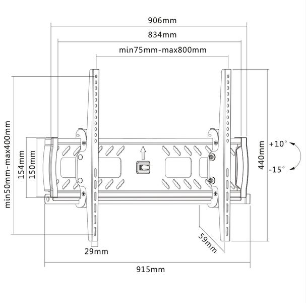 Aidoru 37-70in Universal LED TV Monitor Tilt Wall Mount Bracket VESA 800x400 Carousel 8