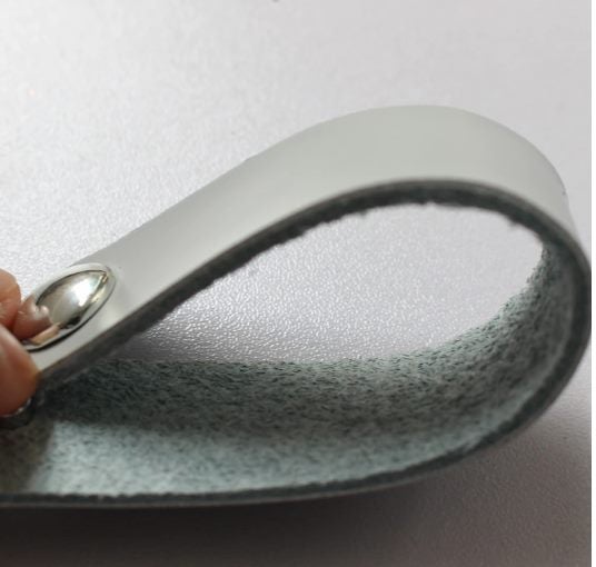 bonded leather drawer handles grey w silver Carousel 2