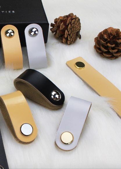 bonded leather drawer handles grey w silver Carousel 3