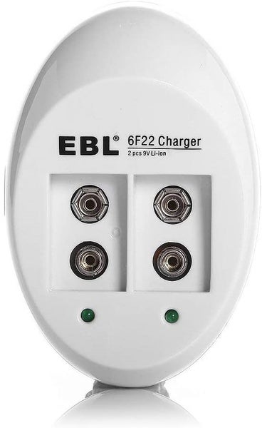EBL 9V 600mAh 6F22 Li-ion Rechargeable Batteries 9Volt Battery With USB Charger Carousel 2