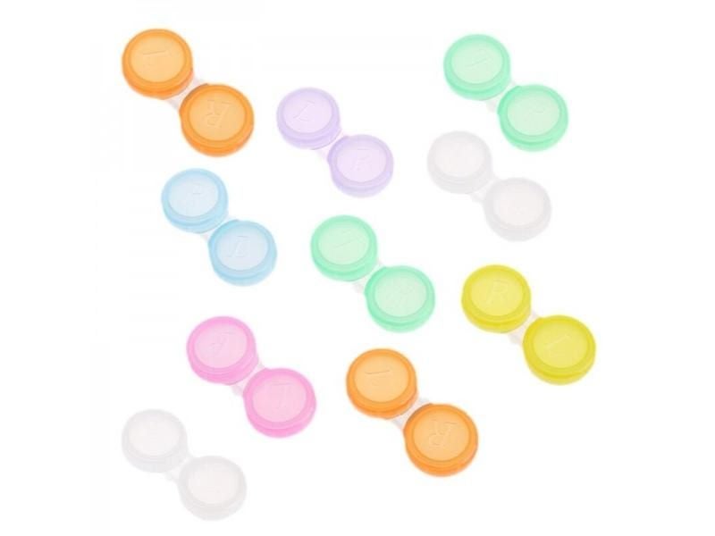 10Pcs Contact Lens L R Cases Storage Holder Soaking Container Travel Carousel 1