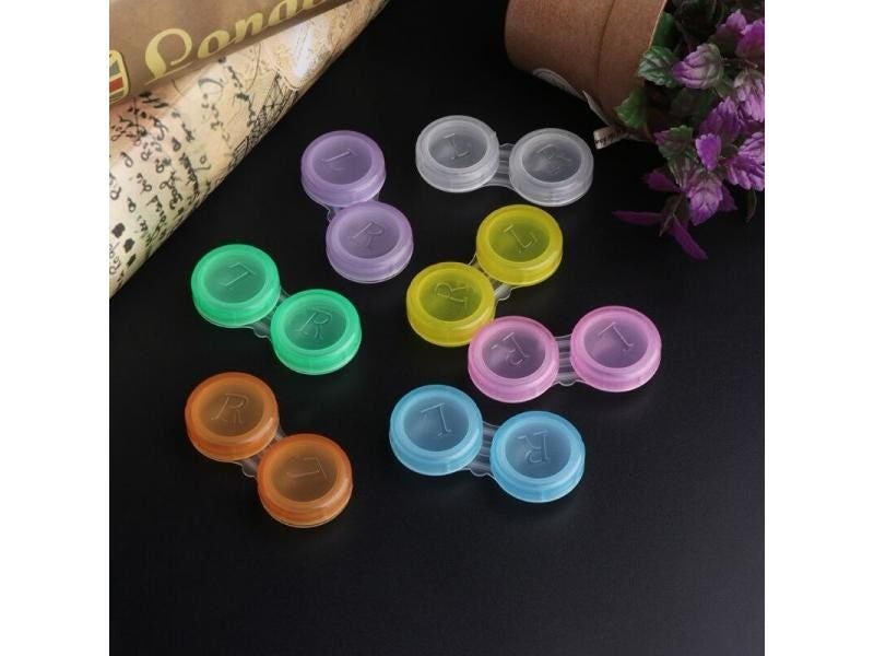 10Pcs Contact Lens L R Cases Storage Holder Travel Accessories Carousel 1