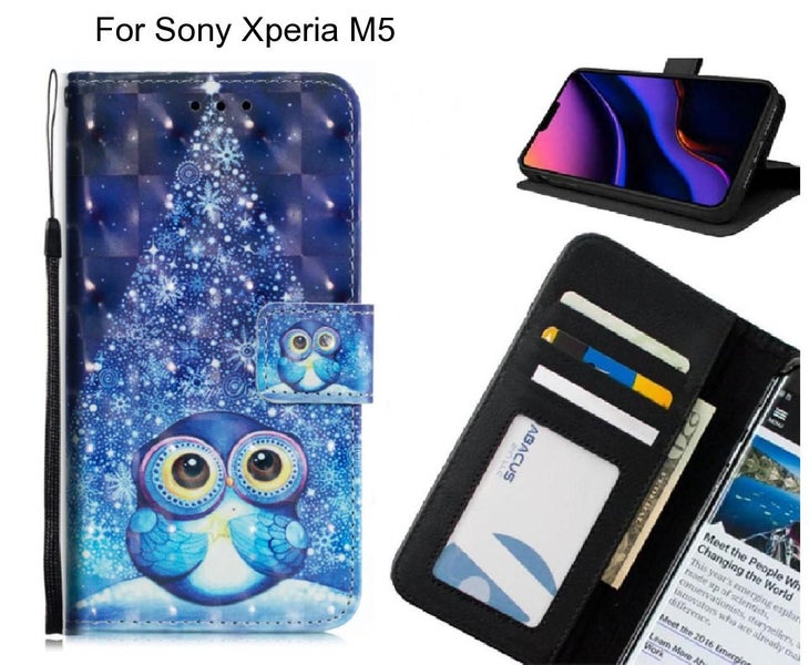 Sony Xperia M5 Case Leather Wallet Case 3D Pattern Printed Carousel 1