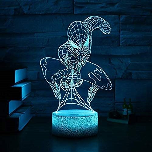 Spiderman 3D Night Lamp LED Light, Power By USB, 7 Changeable color Carousel 1