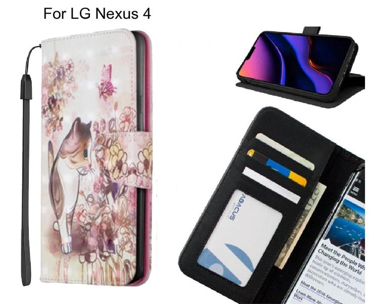 LG Nexus 4 Case Leather Wallet Case 3D Pattern Printed Carousel 1