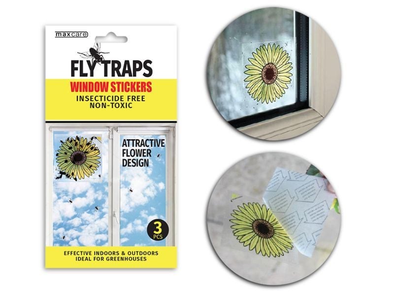 Fly Traps Window Stickers - Maxcare 9.6cm (24 Packs) Carousel 1