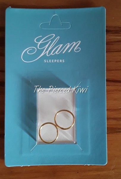 Glam Mini 24ct Gold Plated Stirling Silver Sleepers. 10 mm. (Last Ones). Carousel 1