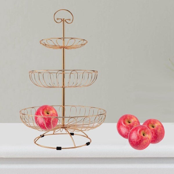 Storage Kitchen Cake Stand Decorative Dessert Holder Round Fruit Basket Carousel 6
