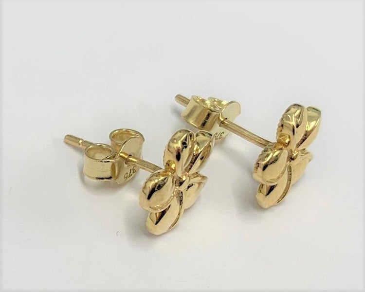 9ct Yellow Gold Flower Polished Stud Earrings (20/10/22) Carousel 2