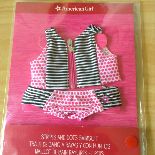 SALE. AMERICAN GIRL DOLL STRIPES AND DOTS SWIMSUIT Carousel 3