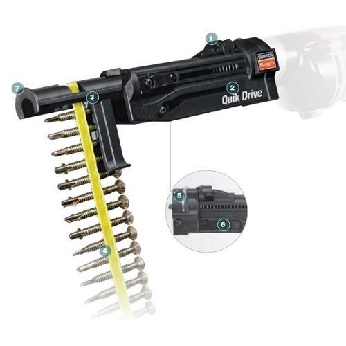 Simpson Strong-Tie Collated Winged Self Drilling Screws Galv 8Gx25 (Box of 2500) Carousel 1