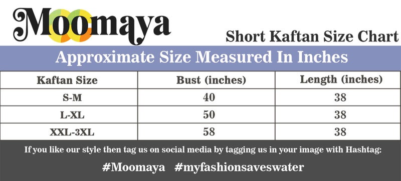 Moomaya Printed Short Kaftan For Women Kimono Swimwear Cover-Up Beach Carousel 6