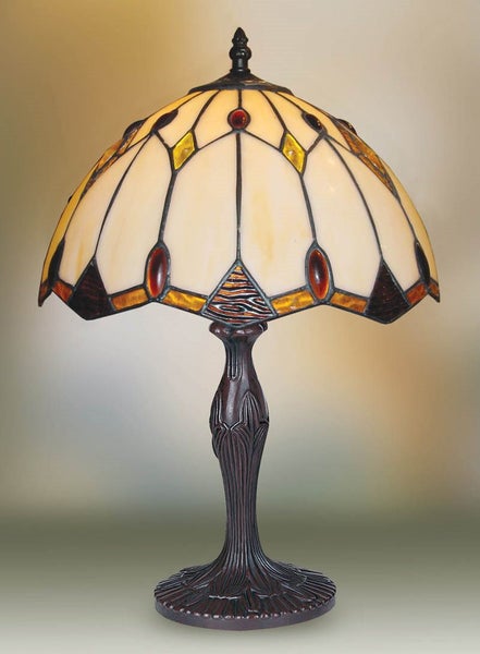 one beautiful curved glass Table lamp Tiffany leadlight Carousel 1