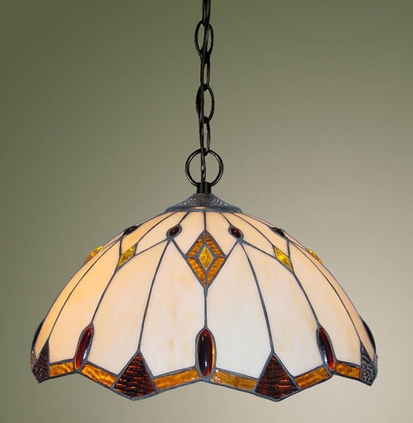 one beautiful curved glass Table lamp Tiffany leadlight Carousel 2