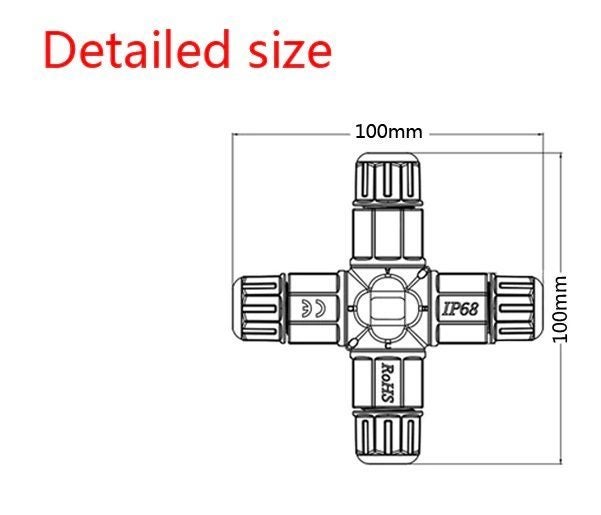 IP68 Waterproof Connector 2 Pin Cross Shape Carousel 1