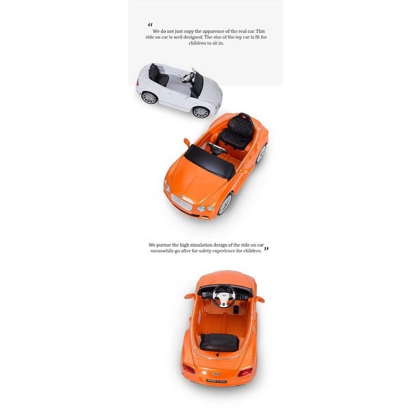 LICENSED BENTLEY GTC KIDS TOY CAR,RIDE ON AND REMOTE CONTROL CAR,WHITE Carousel 2