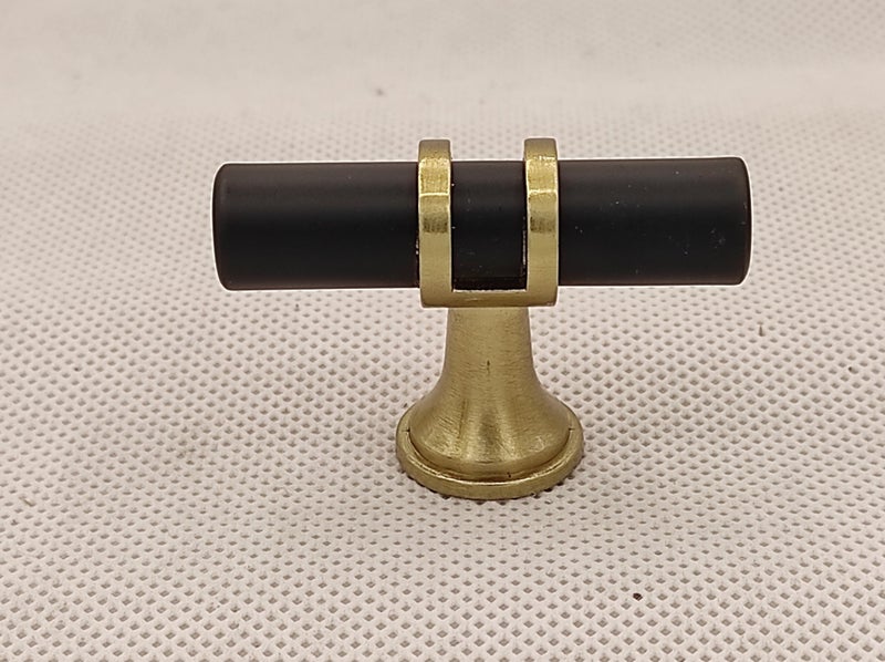 TBar Circular Cabinet Door and Drawer Handles 50mm Black/Brushed Brass Carousel 2