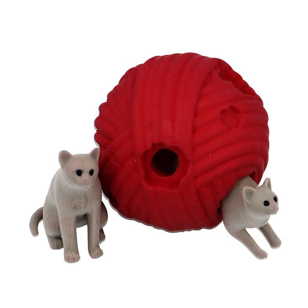 Fumfings Novelty Stretchy Kitten & Ball Wool 8cm Stretch Fun Animal Toys 3y+ Carousel 1