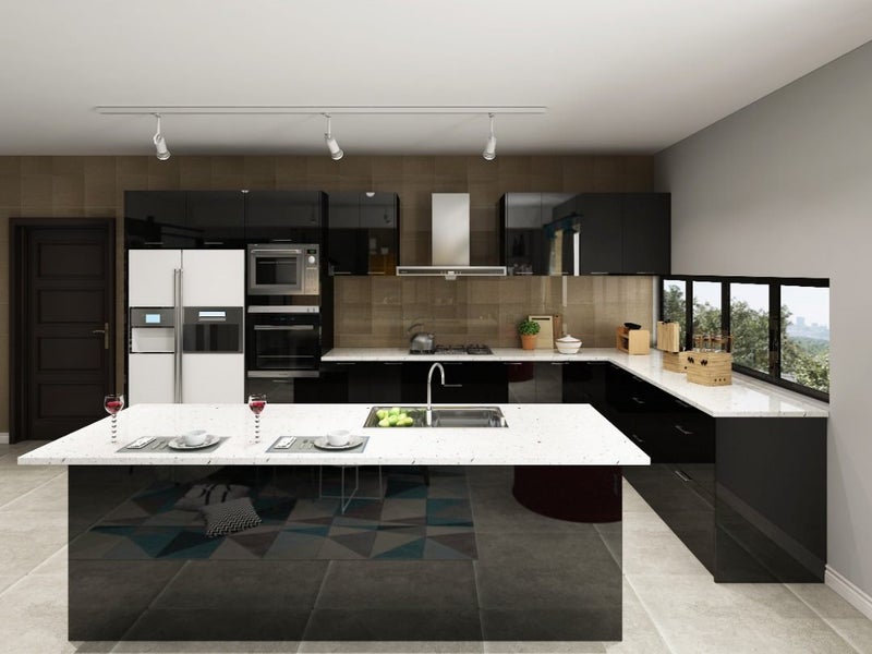 Complete Kitchen Cabinets, GLOSYY with laser edges, Soft Close Doors Carousel 1