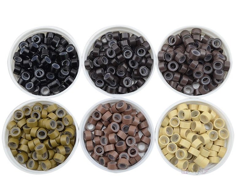 100pc NON-Silicone Micro Rings (SCREW) for Human Hair Extensions Carousel 1