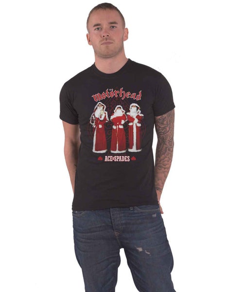 Motorhead T Shirt Ace Of Spades Christmas Band Logo new Official Mens Black Carousel 1