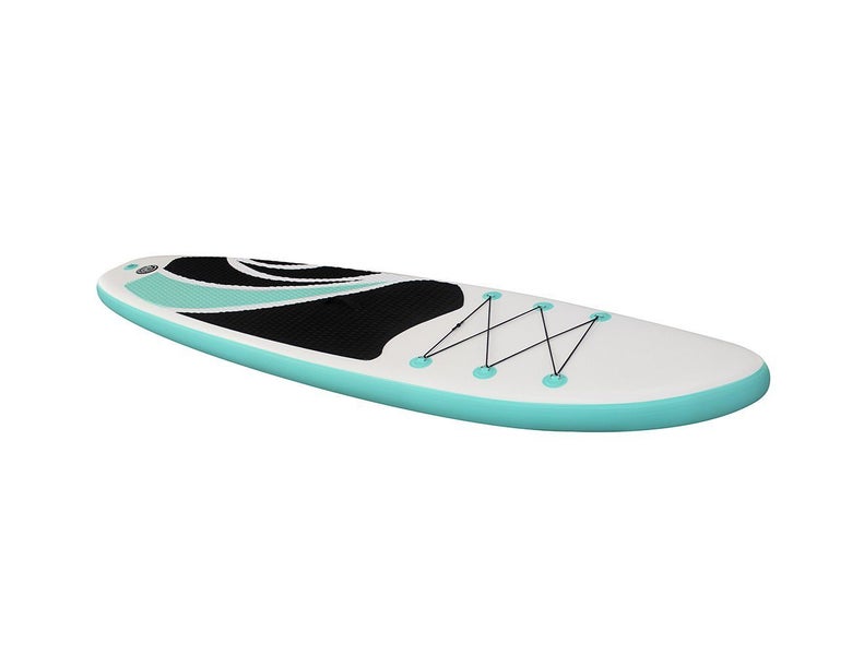 Inflatable Stand Up Paddle Board - 10’6” White + Teal Carousel 1