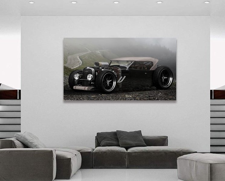 Free Shipping Large Canvas Art Print - Classic Car Carousel 2