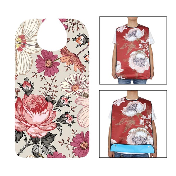 Reusable Waterproof Elder Disability Mealtime Bib – Rose Carousel 2