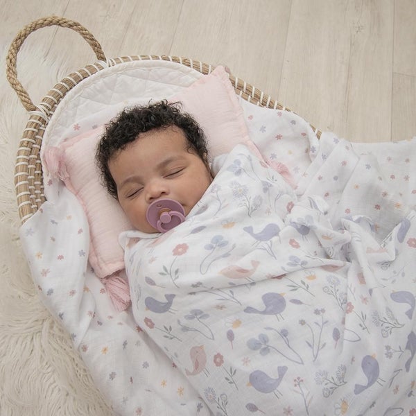 MUSLIN SWADDLE & PRAM PEGS - SWEET TWEET Carousel 2