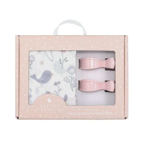 MUSLIN SWADDLE & PRAM PEGS - SWEET TWEET Carousel 5