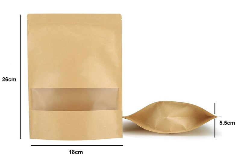 Paper Food Storage Bags 10 Pack 180mm x 260mm / Kraft Paper Food Pouches Carousel 3