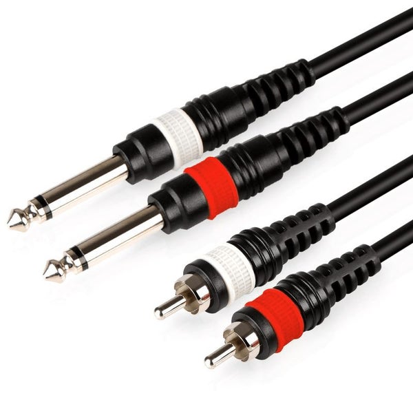 2x RCA to 2x TS 6.35mm Jack Cable Lead - 3m Carousel 1