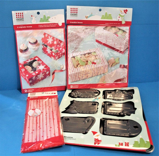 Sweet Creations asstd Christmas baking tray, cupcake cookie boxes and treat bags Carousel 1