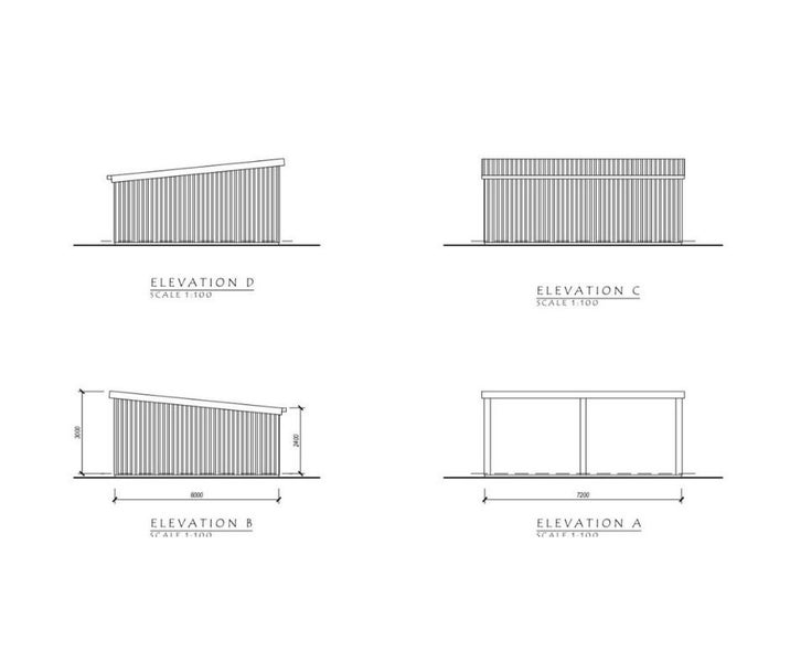 Farm Shed Kitset Lean-to 2 Bay Open 43.2sqm - PLANS ONLY Carousel 2