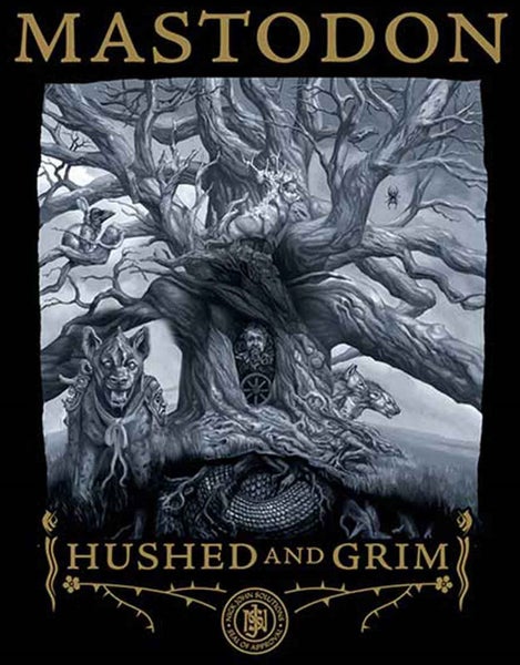 Mastodon T Shirt Hushed and Grim Cover Band Logo new Official Mens Black Carousel 3