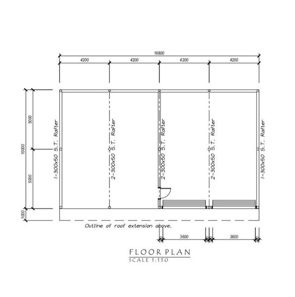 Farm Shed Kitset Lean-to 4 Bay 2 Enclosed with Canopy 168sqm Carousel 3