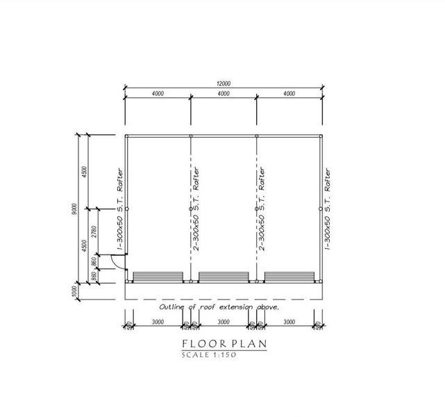 Farm Shed Kitset Lean-to 3 Bay Enclosed with Canopy 108sqm Carousel 4