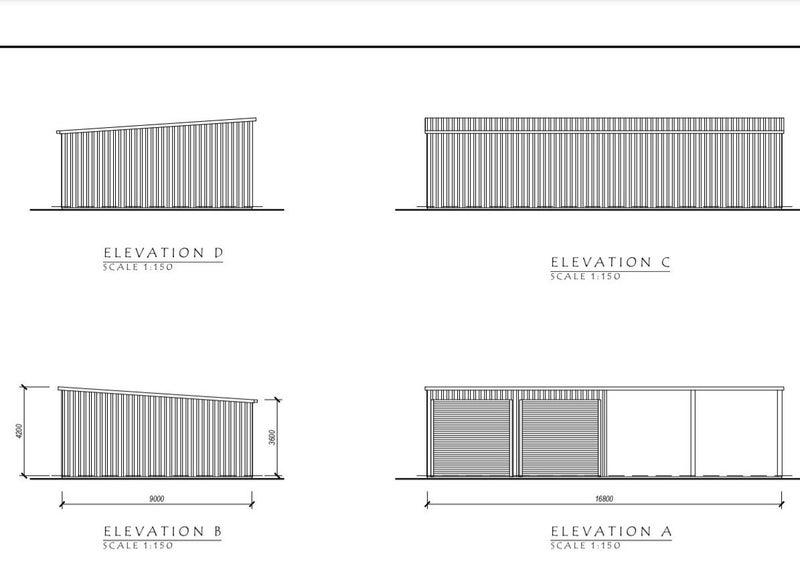 Farm Shed Kitset Lean-to 4 Bay 2 Enclosed 151.2sqm Carousel 2