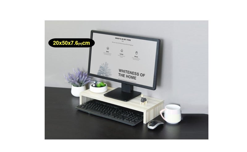 PTN Maple 1 Tier Computer Monitor Screen Stand Riser Table Keyboard Storage Carousel 1